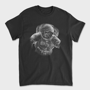 Monkey Astronaut Monochrome, Unisex Men's T-Shirt