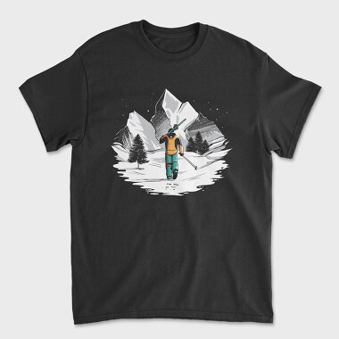 Skiing Mountain Engineering, Unisex Men's T-Shirt