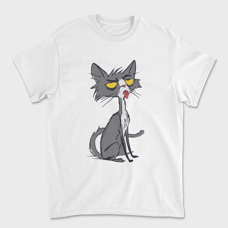 Skinny Funny Cat, Unisex Men's T-Shirt