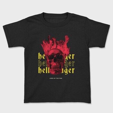 Skull Hell Fire, Kids' T-Shirt