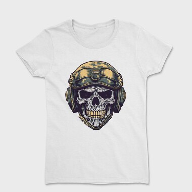 Skull Military Helmet, Women's T-Shirt