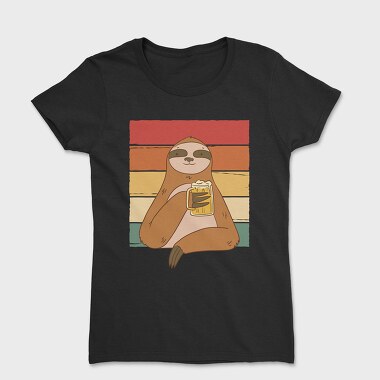 Sloth Drinking Beer, Women's T-Shirt