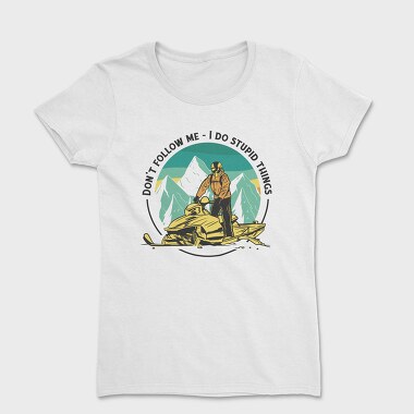 Snowmobiler Retro Sunset, Women's T-Shirt