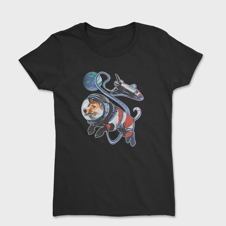 Space Dog Earth, Women's T-Shirt