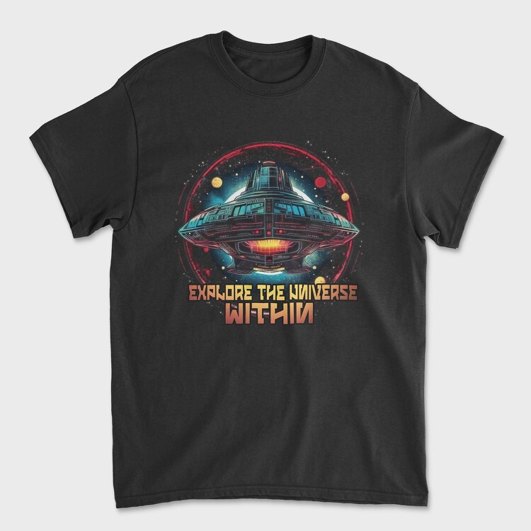 Spacecship Universe Within, Унисекс Мъжка Тениска