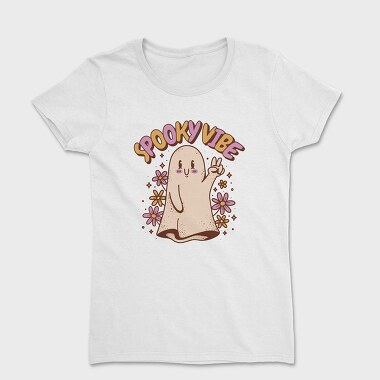 Spooky Vibe Cute Ghost, Women's T-Shirt