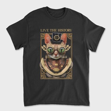 Steampunk Cat, Unisex Men's T-Shirt