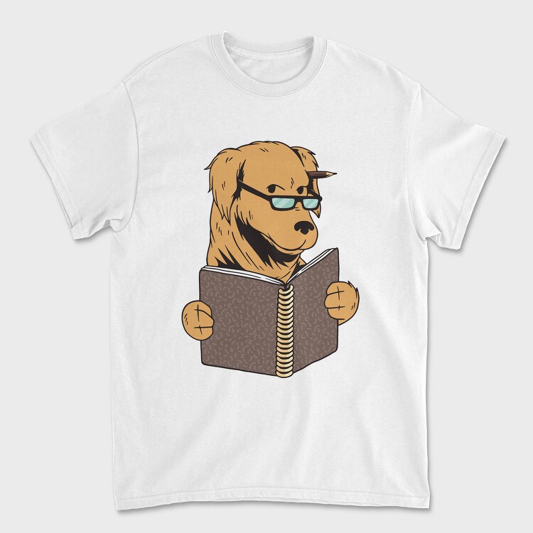 Studying Dog, Унисекс Мъжка Тениска