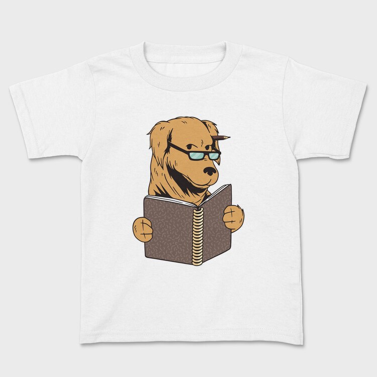 Studying Dog, Kids' T-Shirt