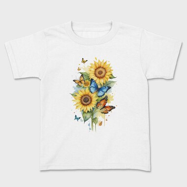 Sunflower Butterfly, Kids' T-Shirt