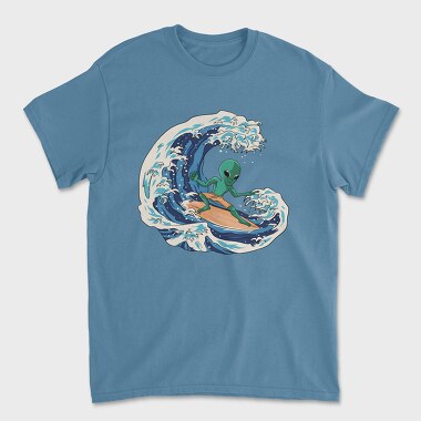 Surfing Alien, Unisex Men's T-Shirt