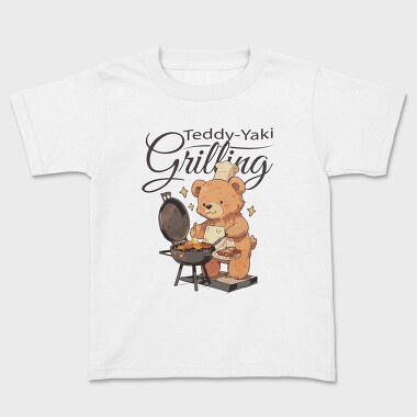 Teddy Bear Grilling, Kids' T-Shirt