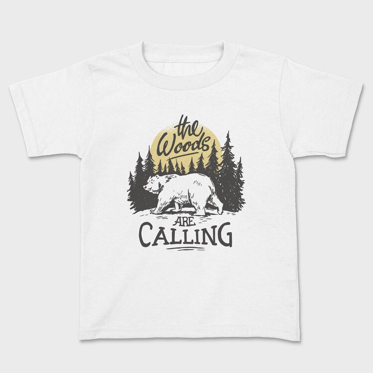 The Woods Are Calling Bear Sun, Kids' T-Shirt