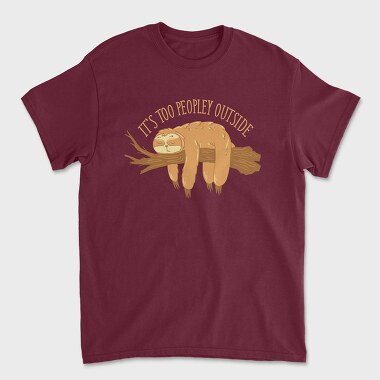 Too Peopley Outside Sloth, Unisex Men's T-Shirt