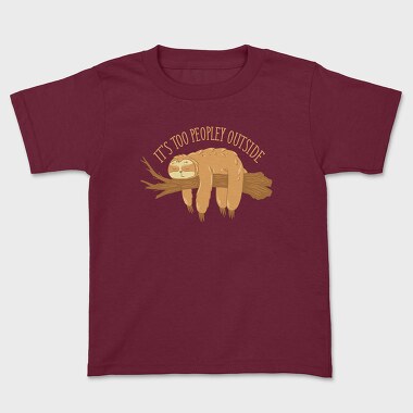 Too Peopley Outside Sloth, Kids' T-Shirt