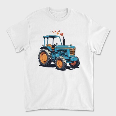 Tractor Cartoon Love, Unisex Men's T-Shirt