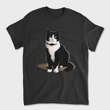 Unisex Men's T-Shirt, Tuxedo Cat