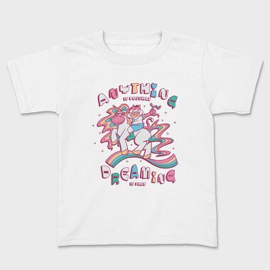 Unicorn and Cat Anything Is Possible, Kids' T-Shirt