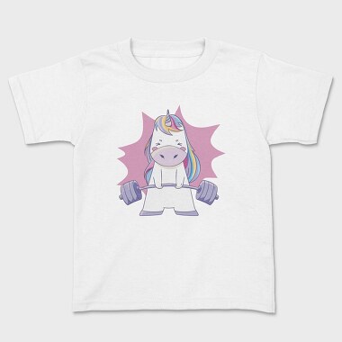 Unicorn Lifting Weights, Kids' T-Shirt