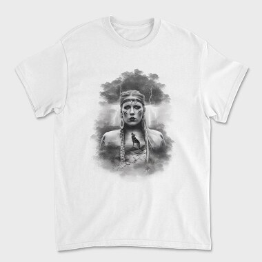 Viking Woman With Wolf, Unisex Men's T-Shirt