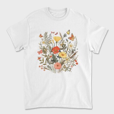 Vintage Wildflowers, Unisex Men's T-Shirt