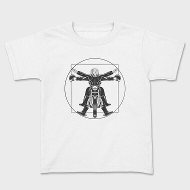 Vitruvian Man Bike, Kids' T-Shirt