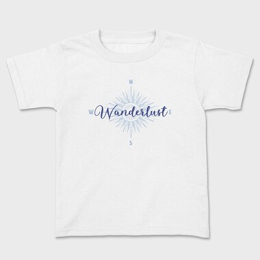 Wanderlust Blue Compass, Kids' T-Shirt