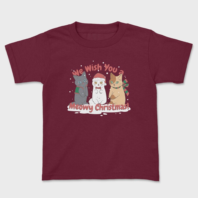 We Wish You a Meowy Christmas, Kids' T-Shirt