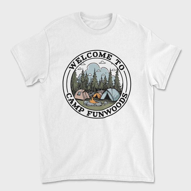 Welcome to Camp Funwoods, Унисекс Мъжка Тениска