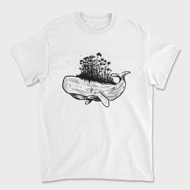 Whale and Tree, Unisex Men's T-Shirt