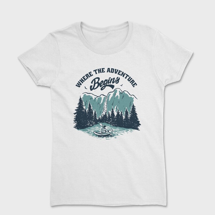 Where the Aventure Begins, Women's T-Shirt