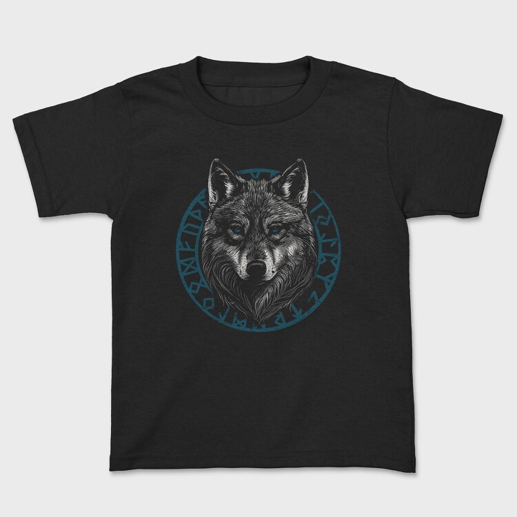 Wolf Head Blue, Kids' T-Shirt