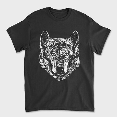 Wolf Portrait Monochrome, Unisex Men's T-Shirt