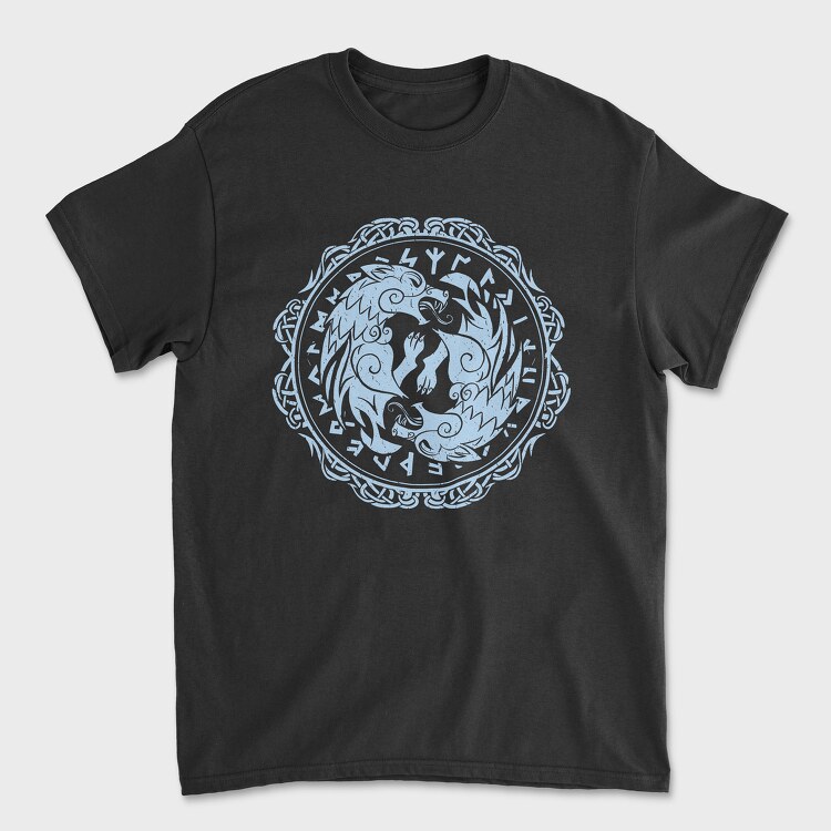 Wolf Viking Runes, Unisex Men's T-Shirt