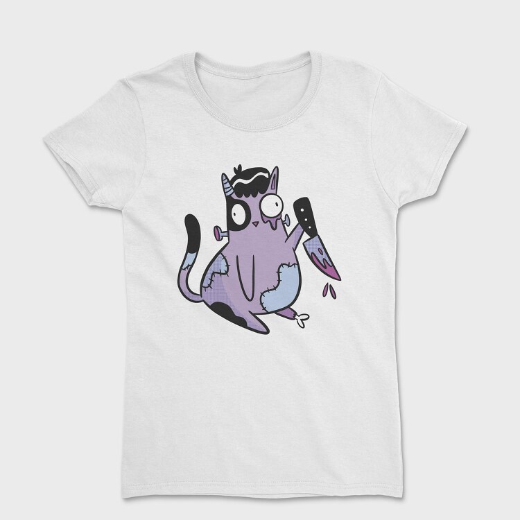 Zombie Cat Knife, Women's T-Shirt