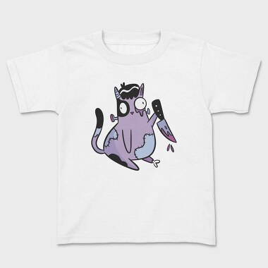 Kids' T-Shirt, Zombie Cat Knife