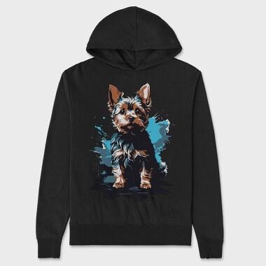Dog Yorkshire Watercolor, Unisex Men's Hoodie