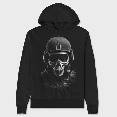Militar Skull Monochrome, Unisex Men's Hoodie