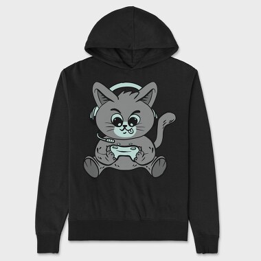 Cat Gamer, Unisex Men's Hoodie