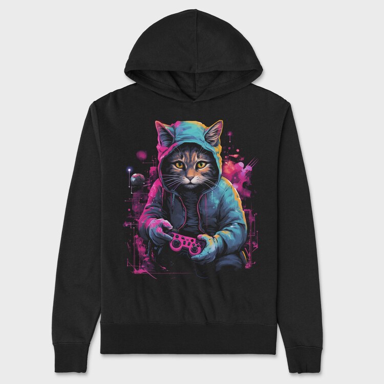 Cat Gaming, Unisex Men's Hoodie