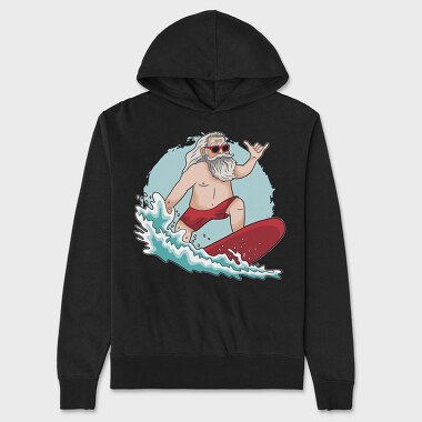 Surfing Santa, Unisex Men's Hoodie