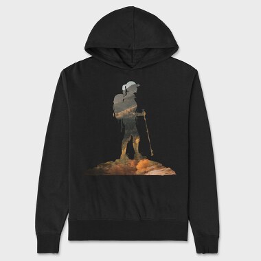 Hiking Woman Mountains Exposure, Unisex Men's Hoodie