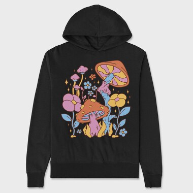 Hippie Flower Mushroom, Unisex Men's Hoodie