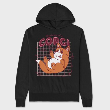 Anatomy of a Corgi, Unisex Men's Hoodie
