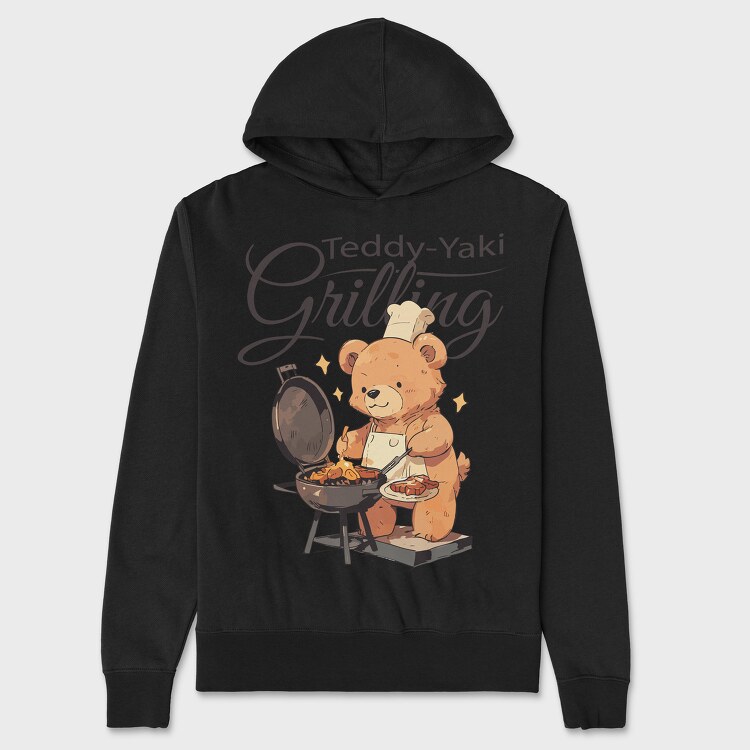 Teddy Bear Grilling, Unisex Men's Hoodie