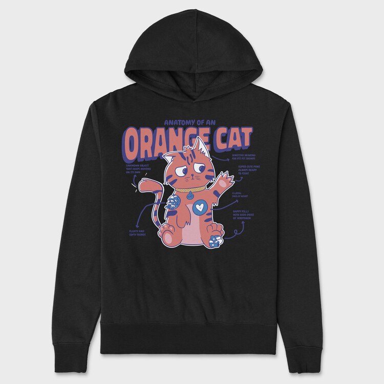 Anatomy of an Orange Cat, Unisex Men's Hoodie