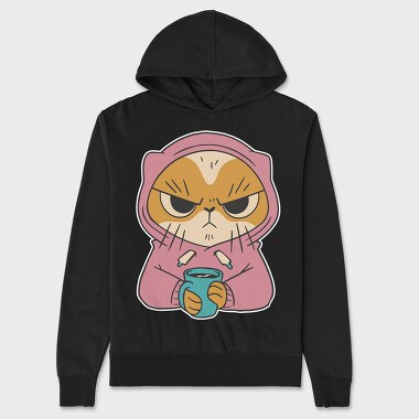 Angry Cat Coffee, Unisex Men's Hoodie