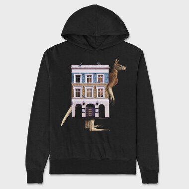House Animal Kangaroo, Unisex Men's Hoodie
