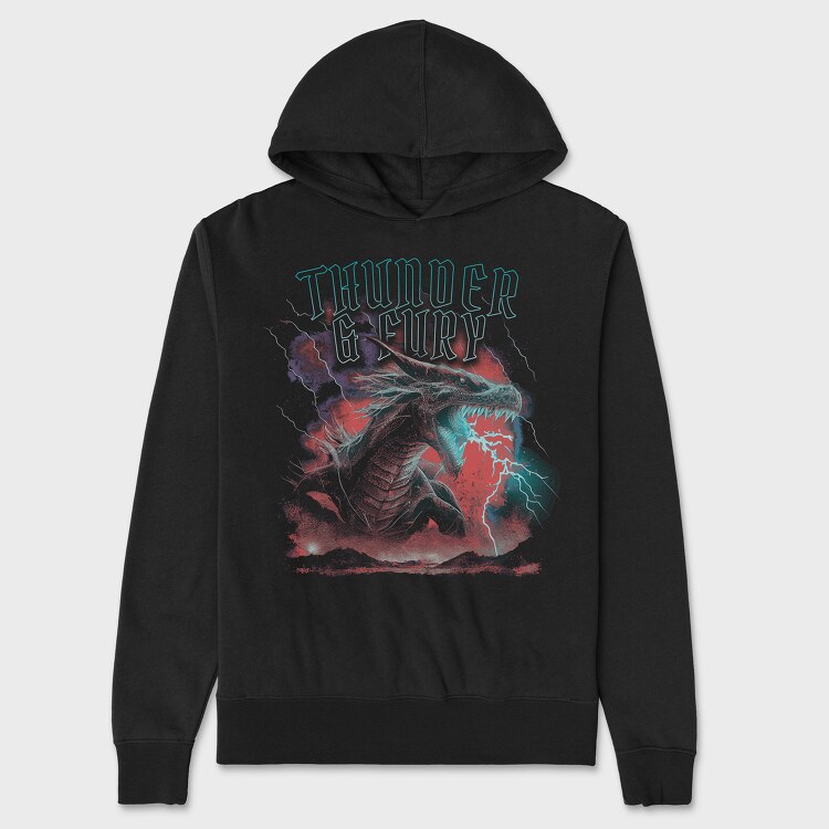 Thunder and Fury Dragon, Unisex Men's Hoodie