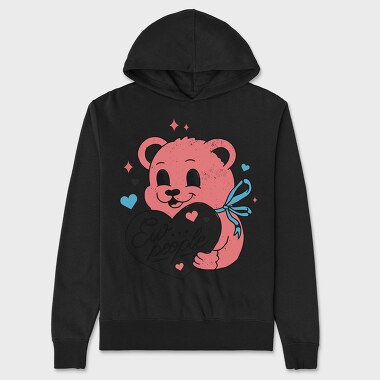 Ew People Pink Teddy, Unisex Men's Hoodie